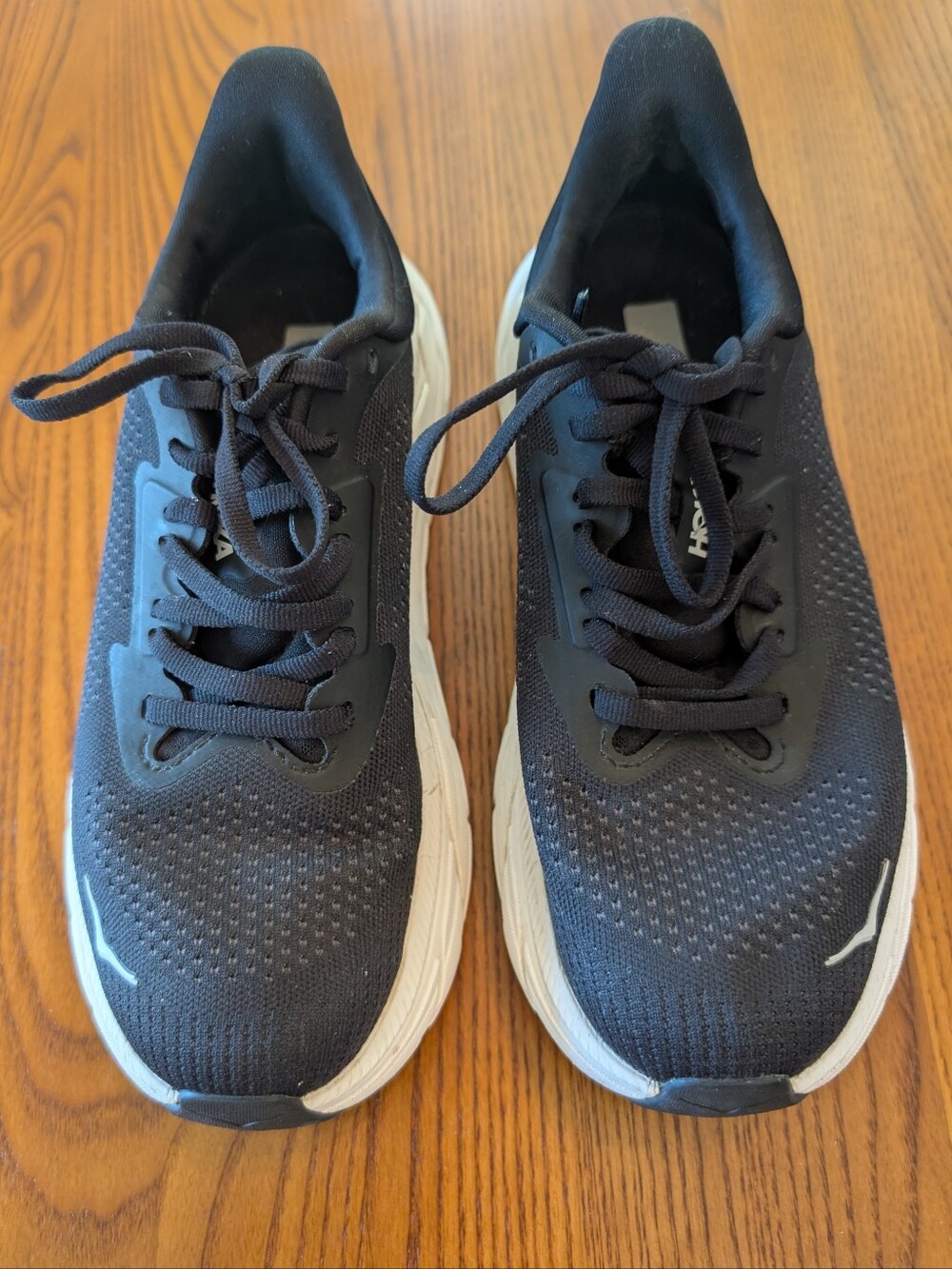 Hoka Black Athletic Shoes with White Sole - Size 6.5